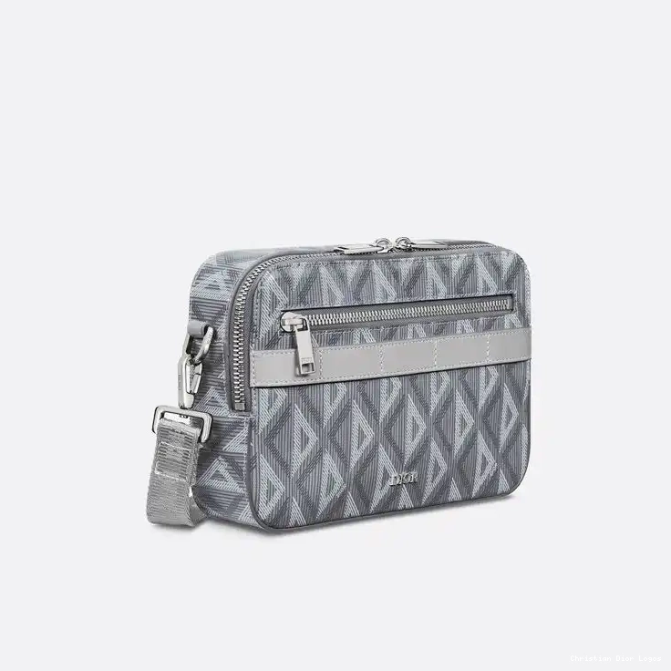 Cheap Grey Dior Safari CD Motif Canvas Messenger Diamond 0425 Luxury